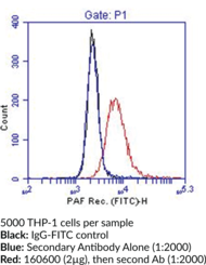 Immunogen: Synthetic peptide from the internal region of human PAF receptor • Host: Mouse