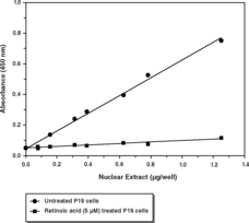 Oct4 is an essential regulator of embryonic stem cell pluripotency and used as a marker for undifferentiated cells. It also plays a role in gene expression