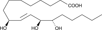 An oxylipin with diverse biological activities; has been found in various plants; is produced in human eosinophils in a 15-lipoxygenase-dependent