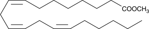 Dihomo-γ-linolenic acid (DGLA) is a metabolite produced by chain elongation of the essential fatty acid γ-linolenic acid. Methyl DGLA is an esterified version of the free acid which is less water soluble