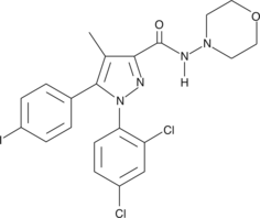 A potent and selective CB1 receptor antagonist/inverse agonist (Ki = 12 and 4