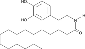 A “hybrid” analog which incorporates components of both the AEA-like and dopaminergic neurotransmitter pathways; is nearly inactive as a TRPV1 ligand and fails to elicit hyperalgesic or nocifensive responses in vivo; exhibits an “entourage” effect at concentrations of 0.1-10 µM by potentiating the TRPV1-mediated effects of NADA and AEA