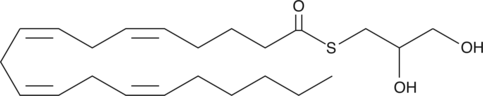 A thioester substrate analog of 2-AG that can be utilized for the measurement of MAGL activity; hydrolysis of the thioester bond by MAGL generates a free thiol that reacts rapidly with the chromogenic reagent DTNB resulting in a yellow product with an absorbance maximum at 412 nm