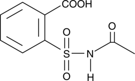 N-acetyl-2-carboxy Benzenesulfonamide is a is a structural analog of aspirin that acts as a non-selective inhibitor of COX with a COX-2 selectivity index of 0.23.{13010} In vitro studies showed that N-acetyl-2-carboxy Benzenesulfonamide is a more potent inhibitor of COX-1/COX-2 with IC50 values of 0.06 µM and 0.25 µM