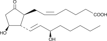 Enzymatically-derived PGE2 is an optically pure compound whereas PGE2 derived from the free radical-catalyzed peroxidation of arachidonate is a racemic mixture. Ent-PGE2 is the opposite enantiomer of PGE2. Significant amounts of racemic PGE2 (rac-PGE2) are generated in vitro and in vivo in settings of oxidative stress via the isoprostane pathway. A proposed mechanism for the formation of rac-PGE2 involves the base catalyzed equilibration from 15-E2t-isoprostane (8-iso-PGE2)