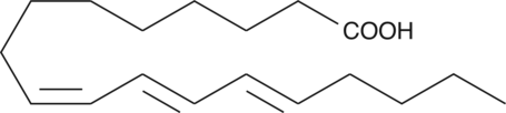 α-ESA is a conjugated PUFA commonly found in plant seed oil. This fatty acid accounts for about 60% of the total fatty acid composition of bitter gourd seed oil and about 70% in tung oil.{14176} α-ESA is metabolized and converted to conjugated linoleic acid (9Z