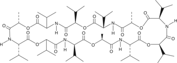 A cyclododecadepsipeptide potassium-selective ionophore antibotic; induces apoptosis in several cell tyes