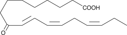 9-OxoOTrE is produced by the oxidation of 9-HpOTrE.{14394} 9-OxoOTrE exhibits antimicrobial activity against plant pathogenic microorganisms including bacteria and fungi.{14395}