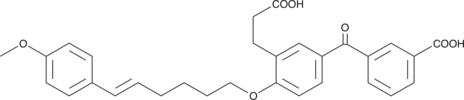 A potent LTB4 receptor antagonist that inhibits the specific binding of [3H]-LTB4 to isolated human neutrophils with an IC50 value of 13.2 nM; inhibits the LTB4-induced aggregation of guinea pig and human neutrophils with IC50 values of 74 and 100 nM