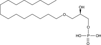 1-Hexadecyl lysophosphatidic acid is an ether analog of LPA containing a hexadecyl group at the sn-1 position.{15069} LPA binds to five different GPCRs to mediate a variety of biological responses including cell proliferation