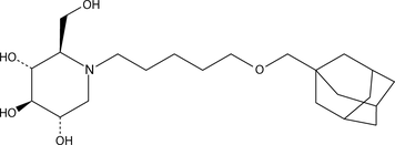 A hydrophobic derivative of deoxynojirimycin that potently inhibits β-glucosidase 2 (IC50 = 0.3 nM)