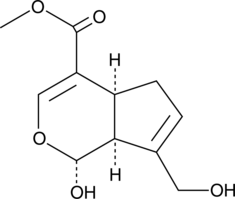 A protein cross-linking agent isolated from G. jasminoides Ellis; inhibits UCP2 activity; 5 µM genipin increases glucose-stimulated insulin secretion in isolated pancreatic islets chronically exposed to high levels of glucose; induces apoptosis in FaO rat hepatoma cells and human hepatocarcinoma Hep3B cells