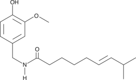 A terpene alkaloid; induces inward currents in HEK293 cells expressing rat TRPV1 (EC50 = 0.64 µM at neutral pH); decreases LPS-induced PGE2 production