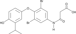 A synthetic thyroid hormone mimetic that lowers total and LDL cholesterol up to 40% when administered to humans at a dose of 50-200 µg once daily for 14 days; stimulates cholesterol catabolism to bile acids without affecting cholesterol synthesis