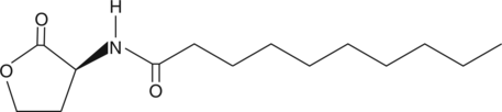 A small diffusible signaling molecule involved in quorum sensing