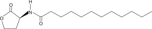 A small diffusible signaling molecule involved in quorum sensing