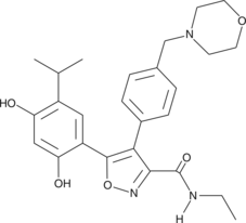 A Hsp90 inhibitor (IC50 = 21 nM in a FP binding assay) that prevents the proliferation of a range of human cancer cell lines in vitro (GI50s ~ 9nM); 50 mg/kg inhibits tumor growth in a human colon cancer xenograft model by ~50% compared to vehicle controls