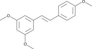 An analog of resveratrol in which the three phenolic hydroxyl groups of resveratrol are converted to methyl ethers; exhibits enhanced inhibition of cell growth and pro-apoptotic activities compared to resveratrol