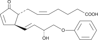 A minor metabolite found in human plasma after intravenous administration of sulprostone