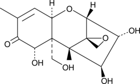 A trichothecene mycotoxin; lethal to mice (LD50 = 6.9 mg/kg); induces thymic