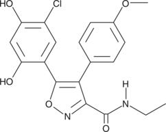 An isoxazole compound that inhibits Hsp90 with an IC50 value of 21 nM; produces a mean cellular antiproliferative GI50 value of 78 nM when tested against a human cancer cell line panel