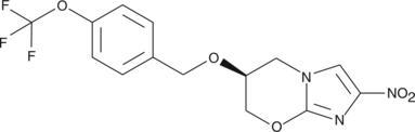 An anti-TB agent; activated intracellularly via Ddn metabolism; kills M. tuberculosis by releasing RNS; active against replicating and non-replicating M. tuberculosis; inhibits growth of susceptible and mono- and multi-drug resistant M. tuberculosis clinical isolates (MICs = 0.015-5 μg/ml); decreases luminescence in the lung to in a mouse model of systemic infection with a reporter strain of M. tuberculosis at 100 mg/kg; decreases M. tuberculosis burden in the lung and spleen in an aerosol challenged guinea pig model of TB at 40 mg/kg per day