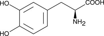 A metabolic precursor of dopamine that crosses the blood brain barrier; produced from L-tyrosine by tyrosine hydroxylase and metabolized by COMT; converted to dopamine in the brain