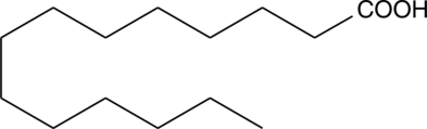 A saturated fatty acid; incorporated into myristoyl-CoA and transferred by N-myristoyltransferase to the N-terminal glycine of certain proteins