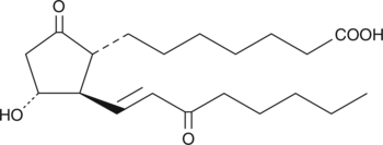 15-keto PGE1 is the inactive metabolite of PGE1 produced by 15-hydroxy PGDH. It has greatly diminished biological activity compared to PGE1.{4165