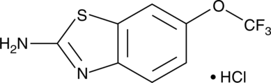 A benzothiazole derivative with anti-excitotoxic effects that acts by blocking the presynaptic release of glutamate