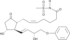 Sulprostone is a metabolism resistant synthetic analog of PGE2.{1993} It is a selective agonist for EP3 receptors with a Ki value of 0.35 nM at the human recombinant EP3-III receptor and an IC50 of 0.01 µM for the inhibition of PGE2 binding.{8322