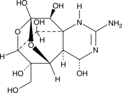 A potent marine-derived neurotoxin that reversibly inhibits the inward sodium current through NaV channels (IC50s = 4.1 and 5.2 nM