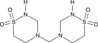 A synthetic taurine analog with broad bactericidal and fungicidal activity; binds to the extracellular wall of bacteria