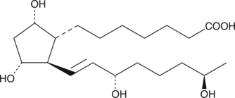 19(R)-hydroxy PGF1α is an ω-1 hydroxylase metabolite of PGF1α that has been identified in the semen of humans and marsupials.{497