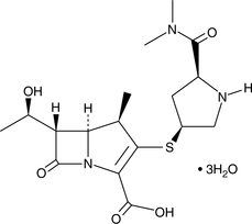 A carbapenem antibiotic; active against clinical isolates of Gram-positive and Gram-negative bacteria in vitro