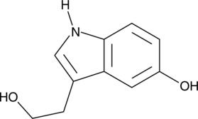 A metabolite of tryptophan that is formed by the alcohol dehydrogenase-catalyzed reduction of the serotonin intermediate