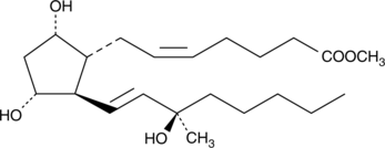 15(R)-15-methyl PGF2α methyl ester is a lipid soluble prodrug form of 15(R)-15-methyl PGF2α with increased membrane permeability. Acid-catalyzed epimerization of 15(R)-15-methyl PGF2α methyl ester and hydrolysis of the ester converts it into the active 15(S)-15-methyl PGF2α.{4631