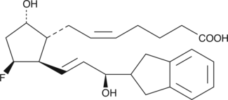 AL 8810 is an 11β-fluoro analog of PGF2α which acts as a potent and selective antagonist at the FP receptor.{7398} AL 8810 has weak intrinsic agonist activity on FP receptor preparations in the 200-300 nM range