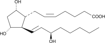 15(R)-PGF2α is the C-15 epimer of the naturally occurring mammalian autacoid PGF2α. It has only 25% of the potency of PGF2α in hamster antifertility studies