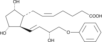 16-phenoxy PGF2α is a metabolically stable analog of PGF2α. It binds to the FP receptor on ovine luteal cells with much greater affinity (440%) than PGF2α.{2058}