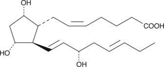 17-trans PGF3α is a double bond isomer of PGF3α and a potential metabolite of trans dietary fatty acids. There are no published reports on the biological activity of this compound.