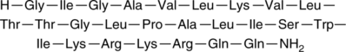 The principal cytotoxic component of bee venom; assembles as tetramers on membrane surfaces to form pores