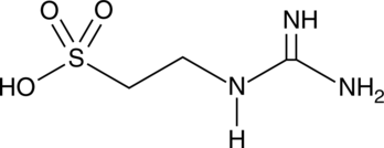 A natural guanidine-taurine analog derived from taurine; competitively inhibits taurine uptake by sodium-dependent taurine transporters in rat hepatocytes (Ki = 1.75 mM); a competitive glycine receptor antagonist in mouse striatal neurons