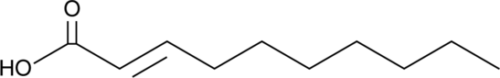 An unsaturated fatty acid found in royal jelly produced from the hypopharyngeal and mandibular gland secretions of honeybees; isolated in conjunction with 10-HDA (Item No. 10976) and both demonstrate weak estrogenic activity