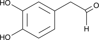 An aldehyde product of the oxidative deamination of dopamine that is toxic to neurons