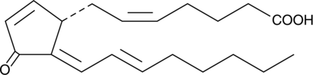 A metabolite of PGD2 formed by the elimination of two molecules of water; binds to PPARγ with an EC50 value of 2 µM