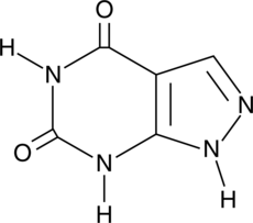 An inhibitor of xanthine oxidase and active metabolite of allopurinol; formed by oxidation of allopurinol; binds to an enzyme-bound molybdenum cofactor that keeps xanthine oxidase in an inactive state; inhibits de novo purine and pyrimidine biosynthesis in human fibroblast cultures; inhibits the growth of L. donovani from 20-50 µg/ml