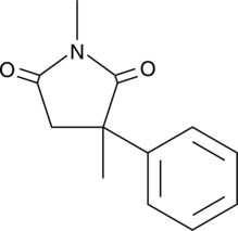 A succinimide that is converted to N-desmethylmethosuximide