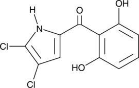 A polyketide antibiotic with antifungal and herbicidal activity; negatively regulates additional secondary metabolites produced by Pseudomonas