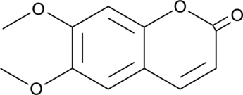 A coumarin with diverse biological activities; inhibits angiotensin II-induced ECM remodeling and cell proliferation and reduces levels of collagen I and fibronectin in isolated primary neonatal rat cardiac fibroblasts from 1-10 µM; suppresses PDGF-BB-induced RASMC migration and wound healing in a scratch assay; reduces vascular neointima formation in a rat model of carotid artery balloon injury at 3.5 mg/kg; reduces hepatocyte apoptosis